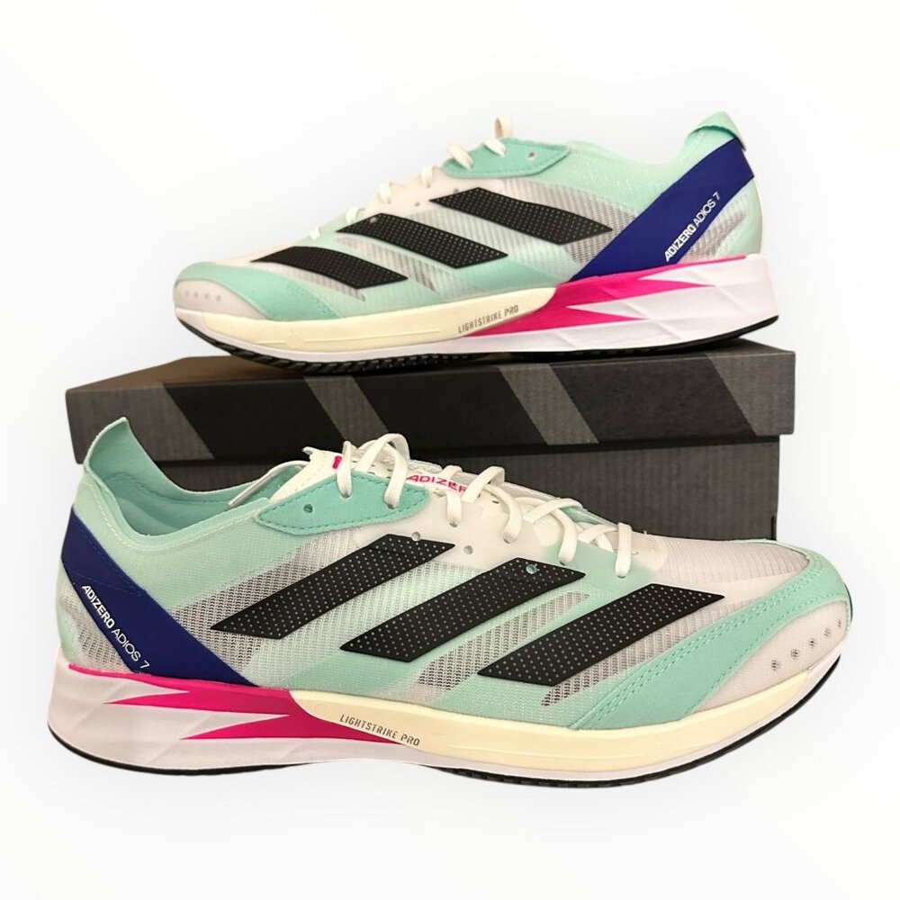 Adidas Adizero Adios 7 M Running Shoes Mint Sneaker Style GV9059 Men Size 10 US - Picture 2 of 16